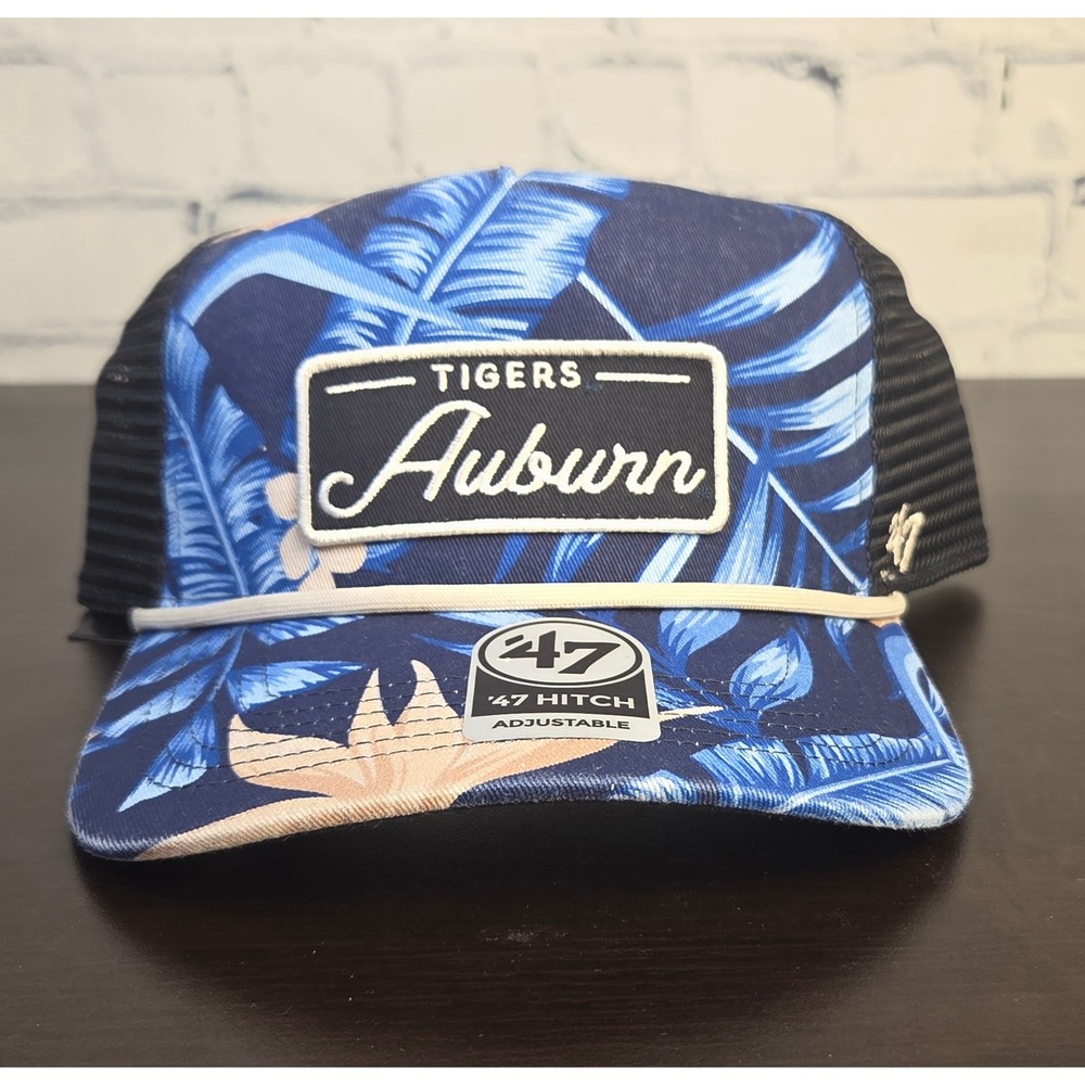 47 Auburn Tigers Navy Hawaiian Tropicalia Hitch Adjustable Trucker Hat